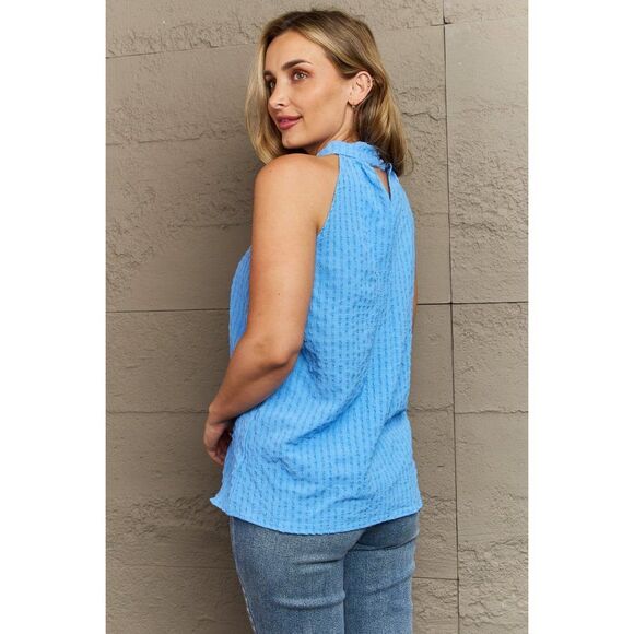 Culture Code Just For You Floral Corsage Halter Top In Boy Blue - Picture 2 of 6